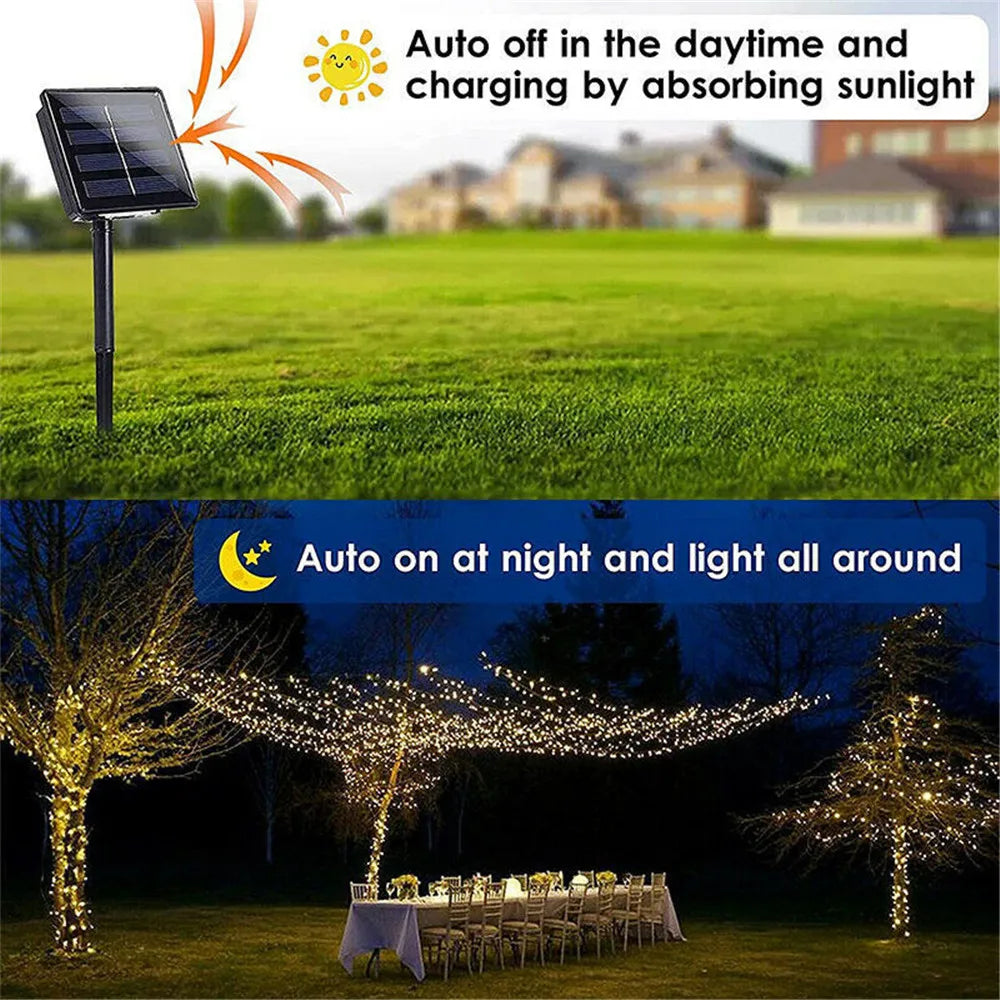 guirlande lumineuse solaire translucides multicolore moderne extérieure festive jardin blanc jaune led