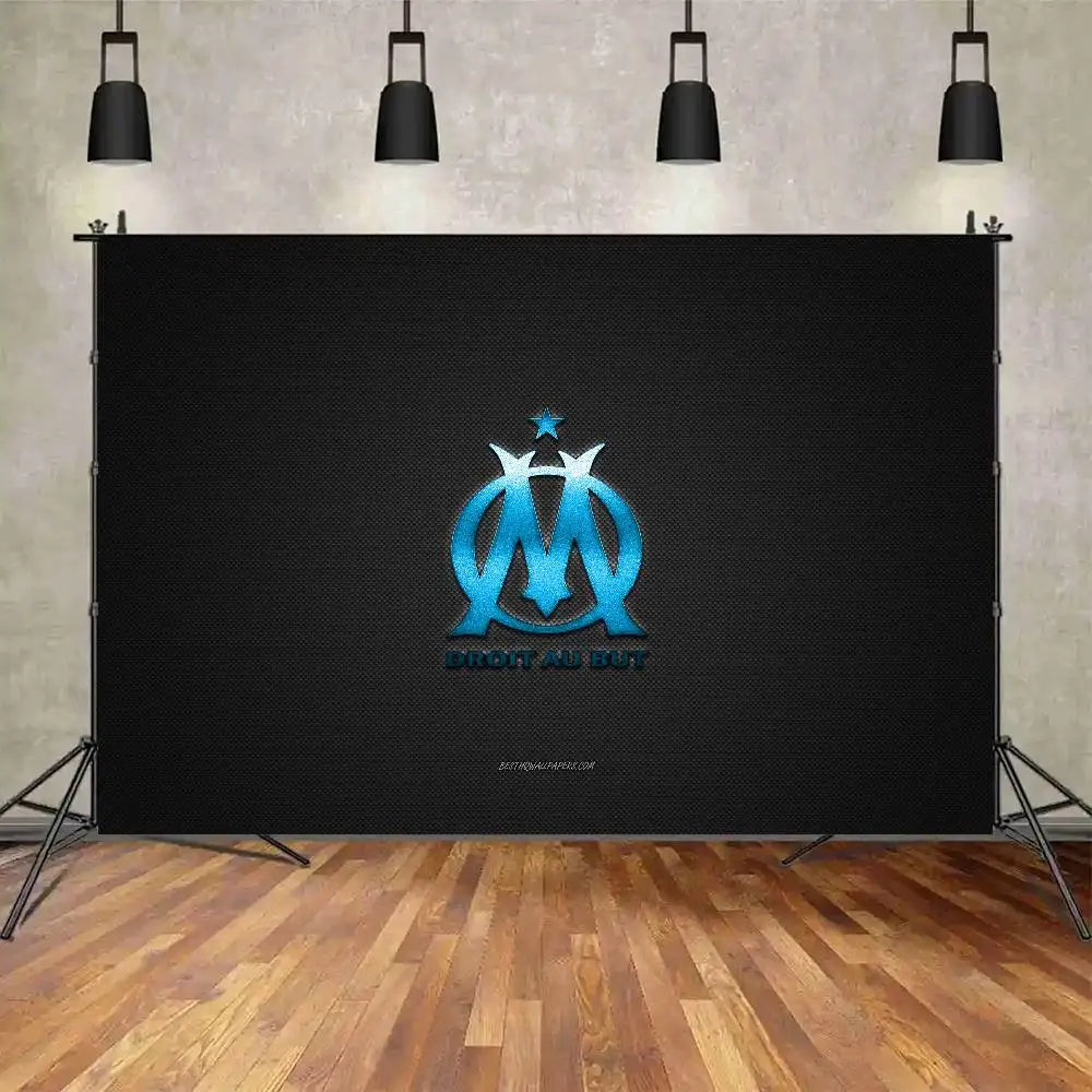 Tapisserie Olympique Marseille jaune fluo