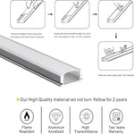 profilé aluminium bande led rigide couvercle opale argenté éclairage intérieur moderne