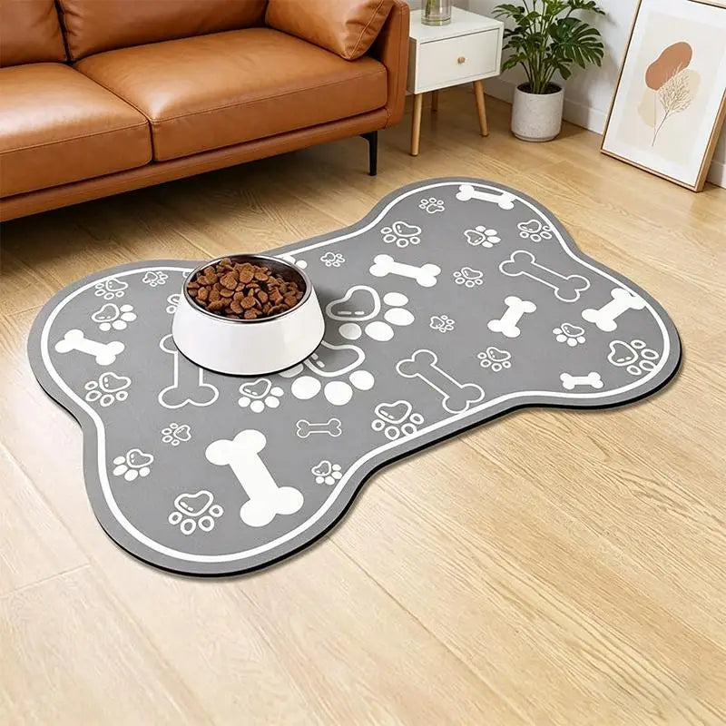 tapis animal motif os blanc texture douce moderne gris clair gris foncé absorbant rapide