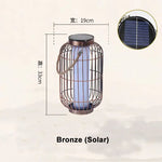 lanterne vintage rustique cage métallique corde noir toile blanche extérieure imperméable éclairage public led