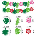 guirlande décorative hawaïenne fleurs hibiscus feuilles monstera anniversaire mariage tropical festive