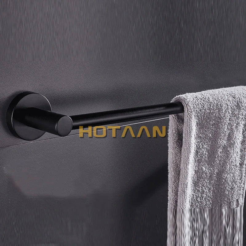 porte serviettes mural moderne noir texture métallique lisse fixé serviette savon brosse tasse