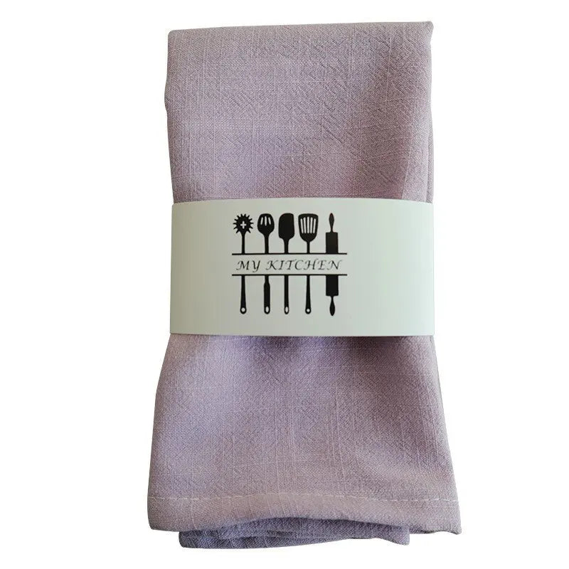 serviettes table lin rose vert blanc jaune beige rustique minimaliste texture froissée aspect naturel