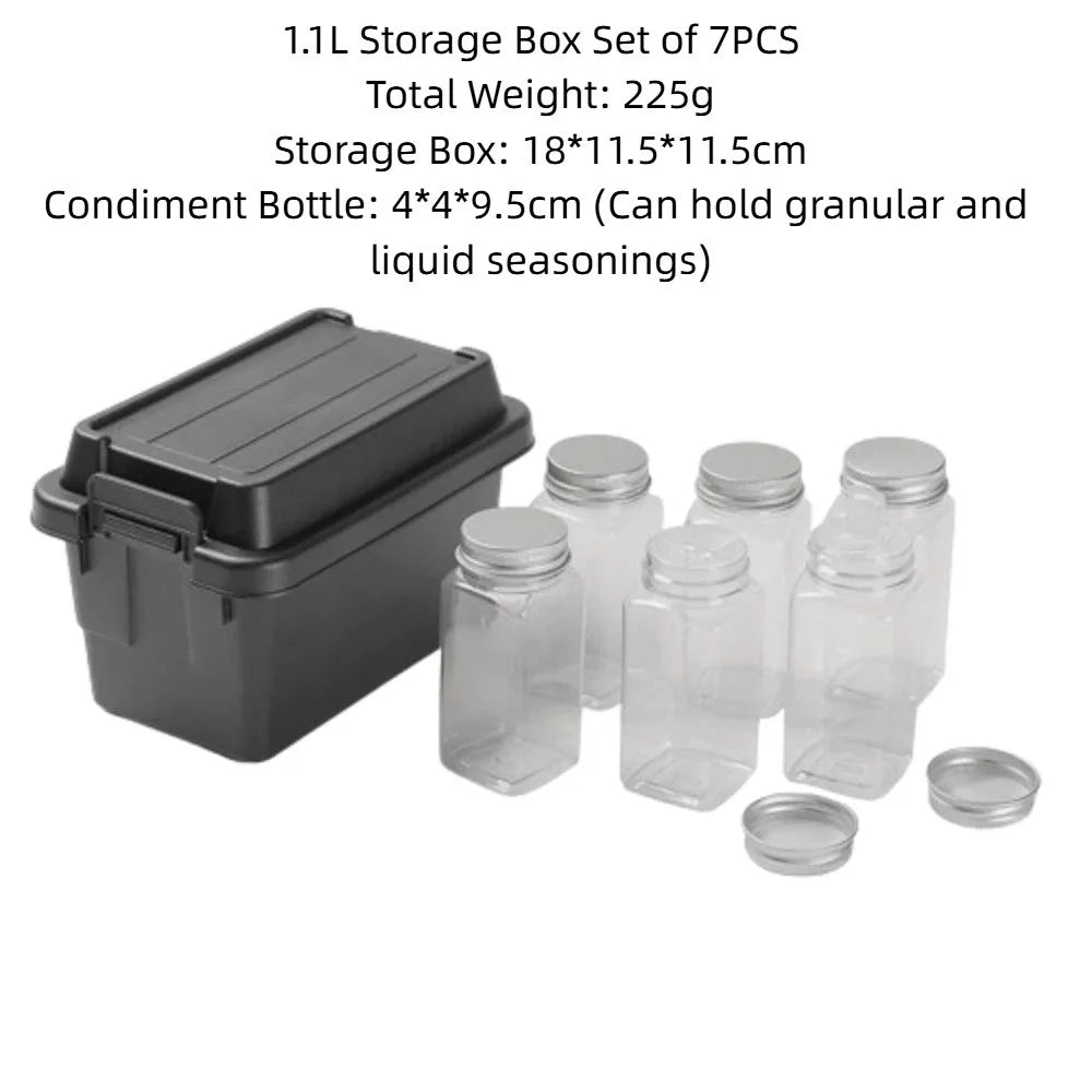 boîtes rangement camping beige vert noir pots conservation couvercle poignées durable respectueux environnement pratique