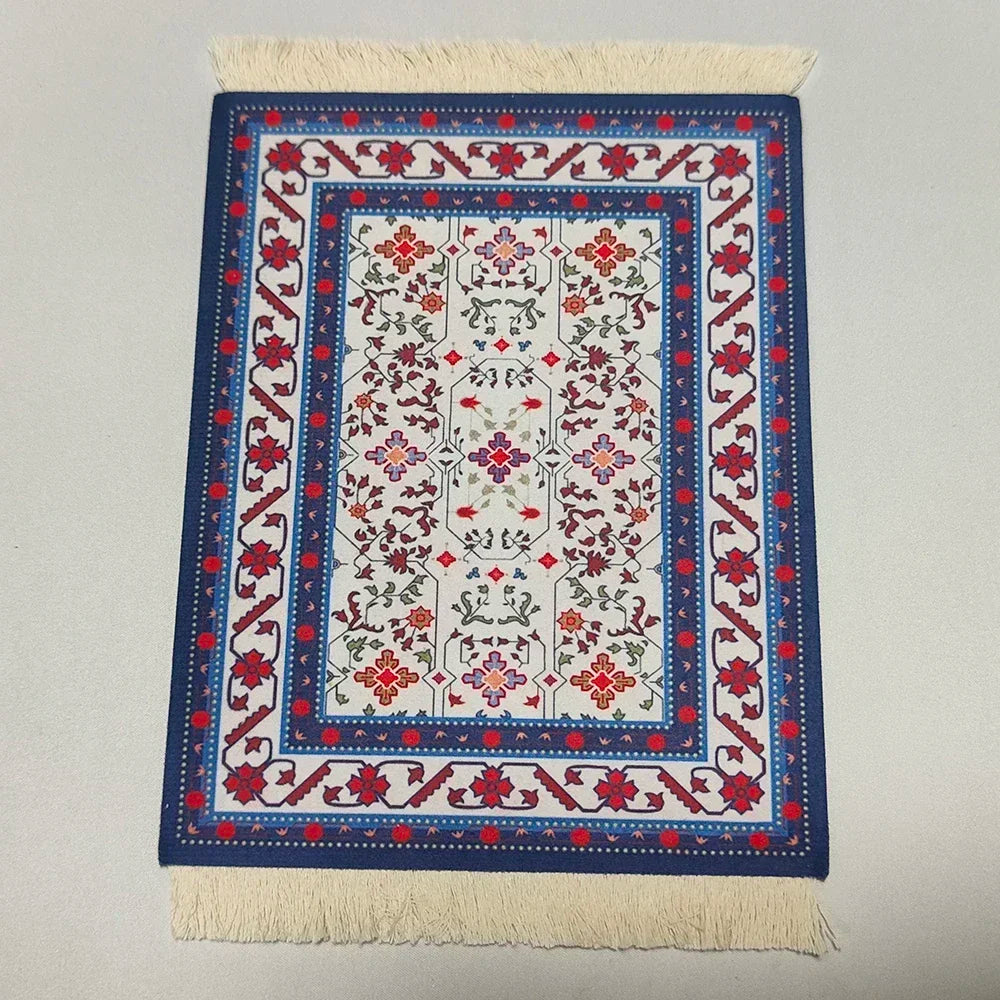 tapis souris motif fleurs persan classique caoutchouc antidérapant informatique bleu