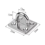 anneaux métalliques industriels supports suspension vis autotaraudeuses plaques carrées acier inoxydable utilitaires
