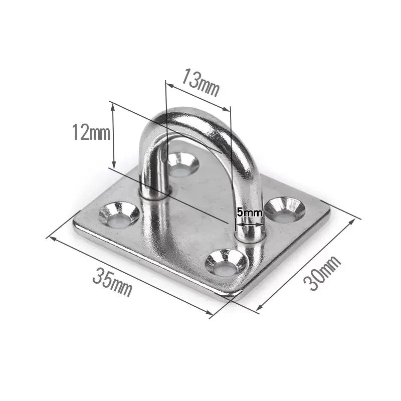 anneaux métalliques industriels supports suspension vis autotaraudeuses plaques carrées acier inoxydable utilitaires