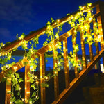 guirlande lumineuse feuilles vertes fleurs led noël mariage décoration maison festiveextérieurintérieur