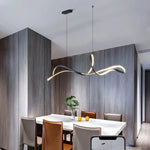 lustre moderne suspension minimaliste spirale abstraite noir blanc chambre salon