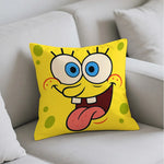 coussin carré jaune motif bob l'éponge décor maison cartoon eco friendly PLAID