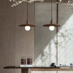 Lampes suspendues modernes bois texturé minimaliste ampoule LED câble noir salon chambre