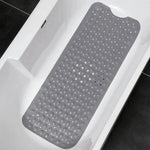 tapis bain antidérapant 40x100cm bleu clair rose pâle blanc noir moderne perforations adhésif salle
