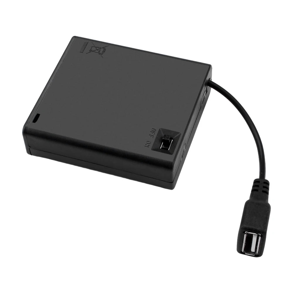 support batterie usb noir moderne batteries aa aaa compartiments mat