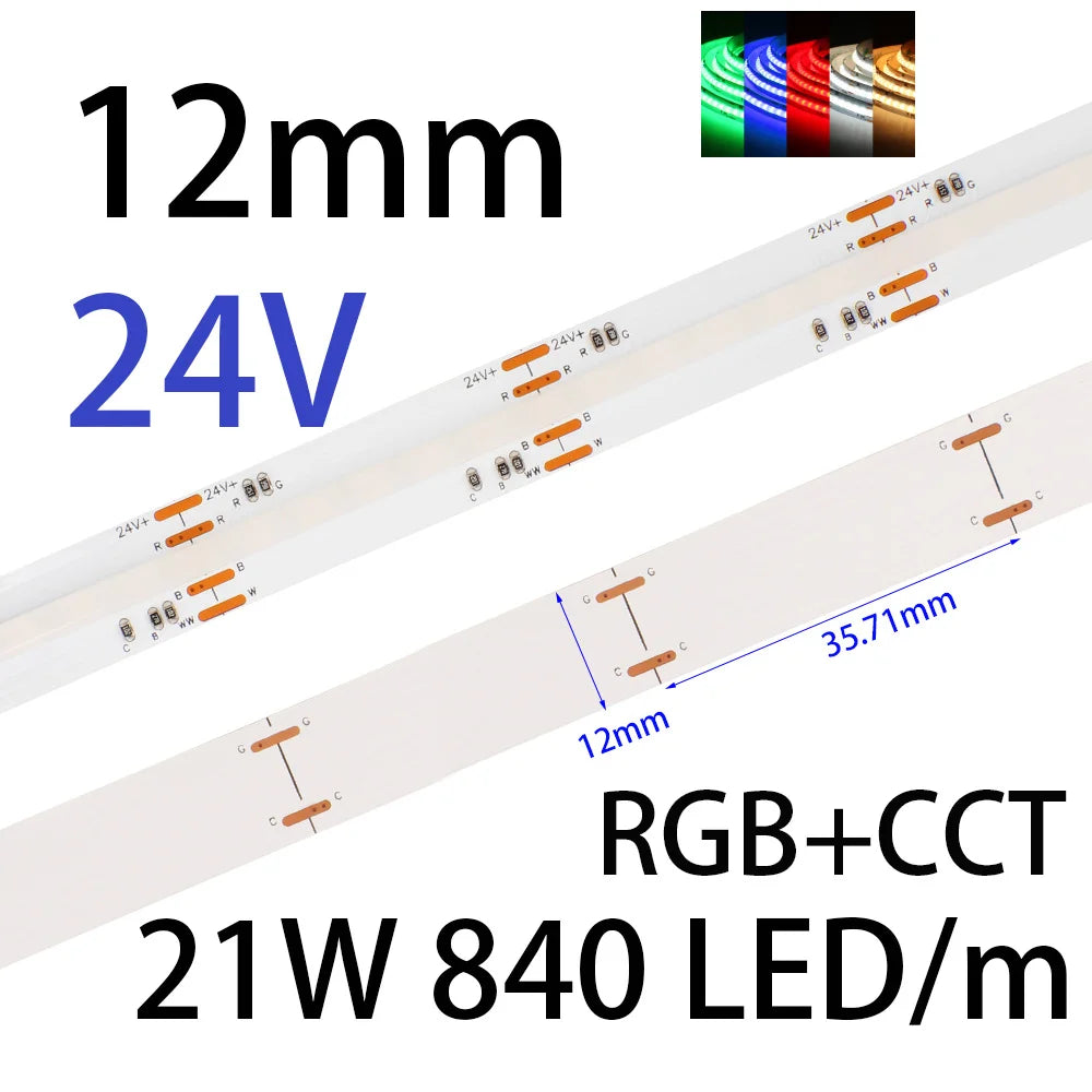 ruban led rgbccw 24v adhésif moderne connecteurs câbles vert bleu rouge blanc jaune