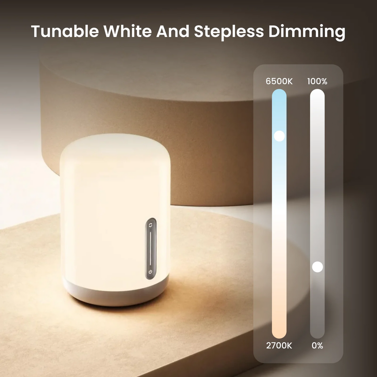 lampe table moderne blanc gris mat éclairage led blanc réglable 2700k 6500k gradation progressive