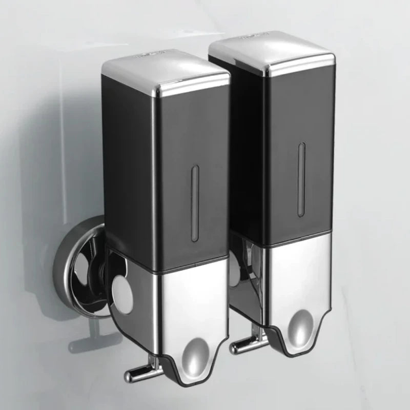 distributeur savon liquide mural noir argent acier inoxydable abs 500ml 1000ml 1500ml moderne minimaliste
