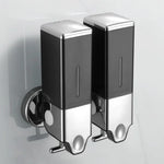 distributeur savon liquide mural noir argent acier inoxydable abs 500ml 1000ml 1500ml moderne minimaliste