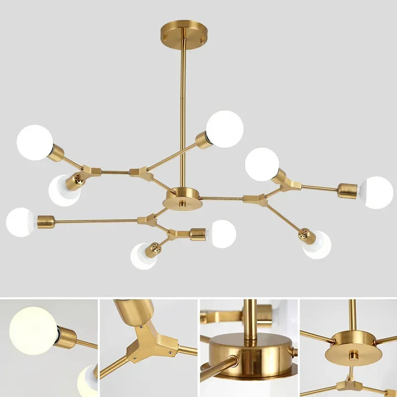suspension lumineuse moderne or noir sphères translucides scandinave structure métallique pince suspension