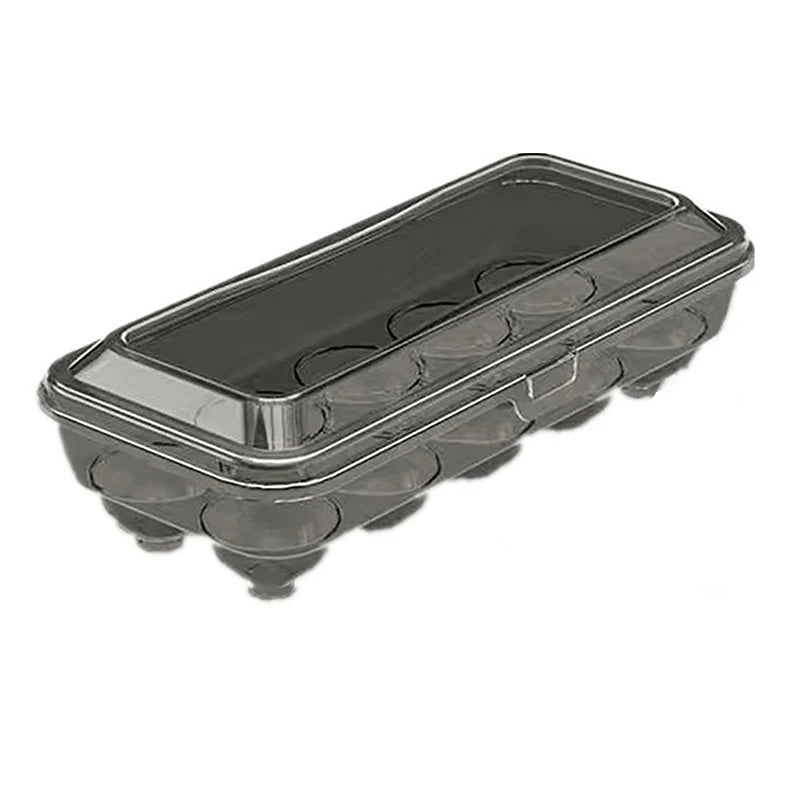boîtes œufs transparentes poignées couleurs noir vert olive moderne pratique conteneur réfrigérateur