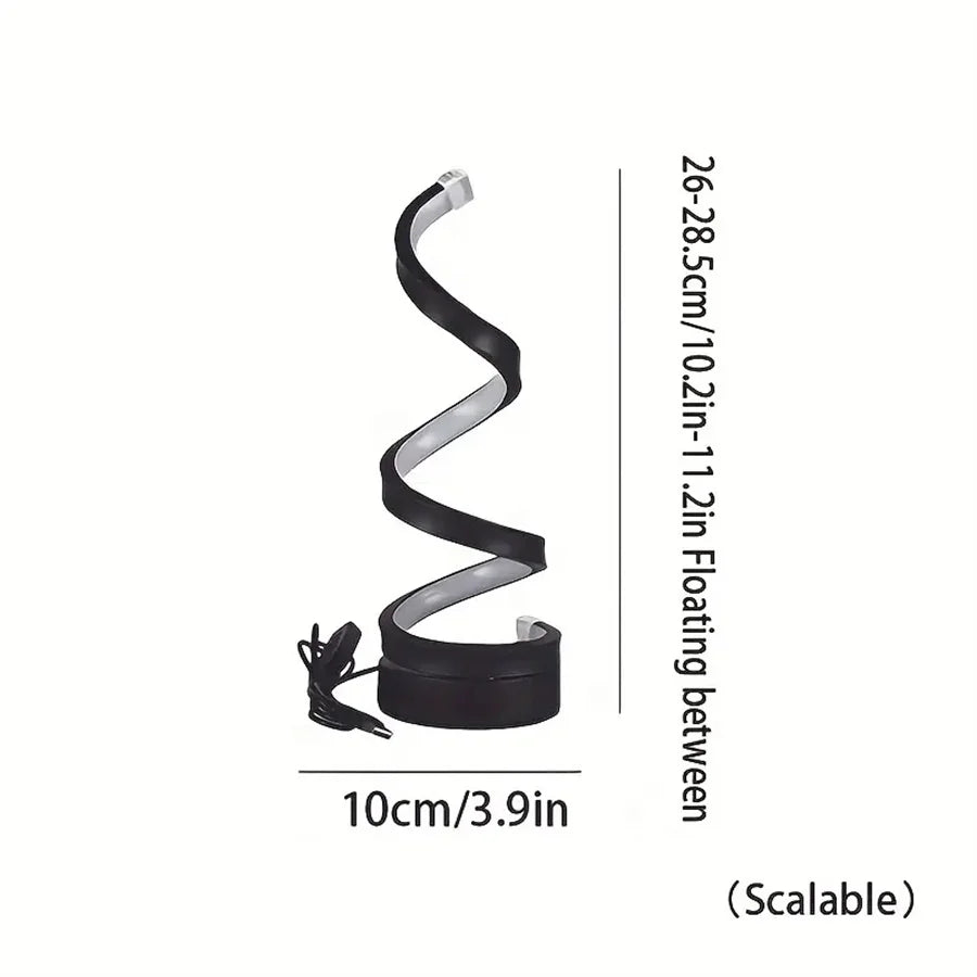 lampe table moderne spirale noir blanc orange réglable chambre salon