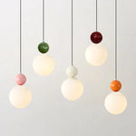Suspension lumineuse moderne sphères translucides vert rose blanc orange rouge salon chambreôtel E27