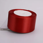 ruban satin rouge uni opacité bobine décoration mariage emballage cadeau artisanal unique 75mm 22mètres
