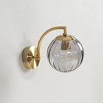 lampe murale moderne or métallique verre transparent strié cuisine chambre coucher salle manger