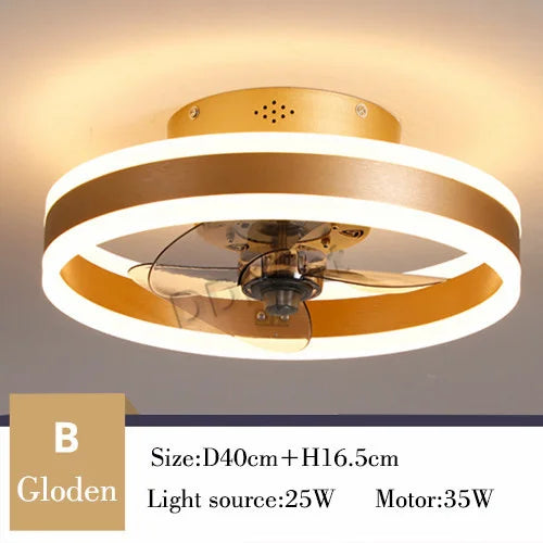 ventilateur lampe led télécommande moderne cristaux noir doré élégant fixations opaques