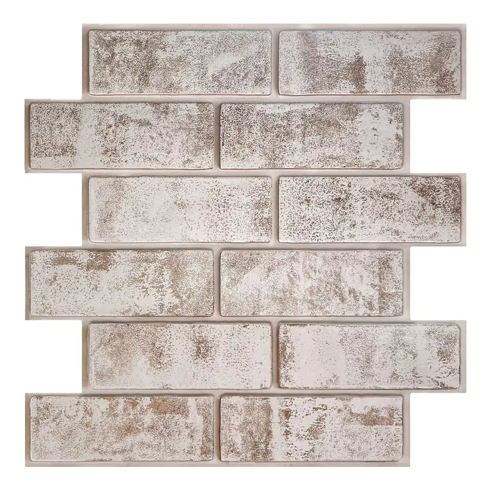 panneau mural vintage autocollant pvc 3d brique blanc gris résistant l'eau moderne