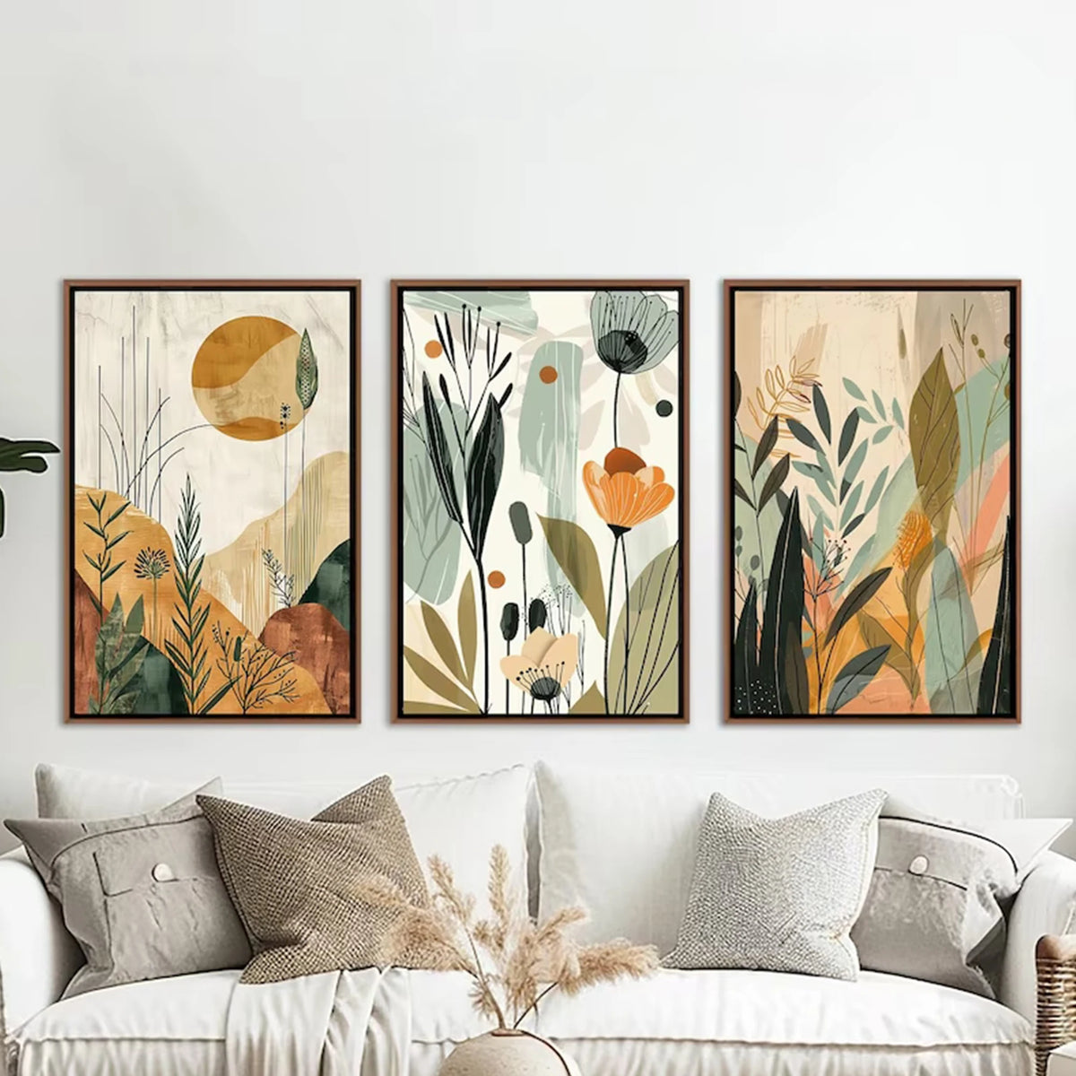 affiches contemporaines abstraites florales multicolores décoration murale chambre salon