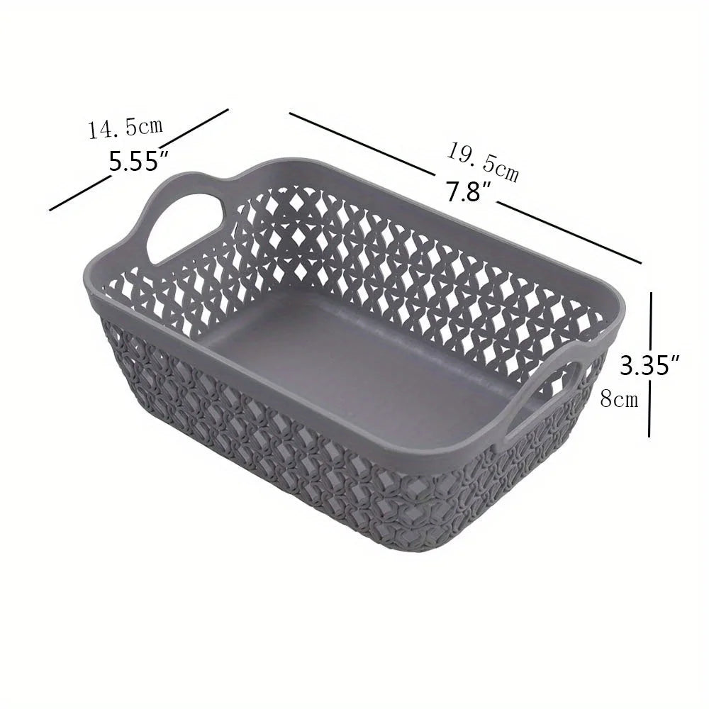 panier rangement gris réutilisable moderne poignées tissage ajouré respectueux articles maison cuisine