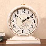 horloge table bois marron vintage aiguille quartz circulaire simple