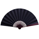 éventail pliant bambou soie rayures classique 13 pouces beige rouge noir blanc jaune