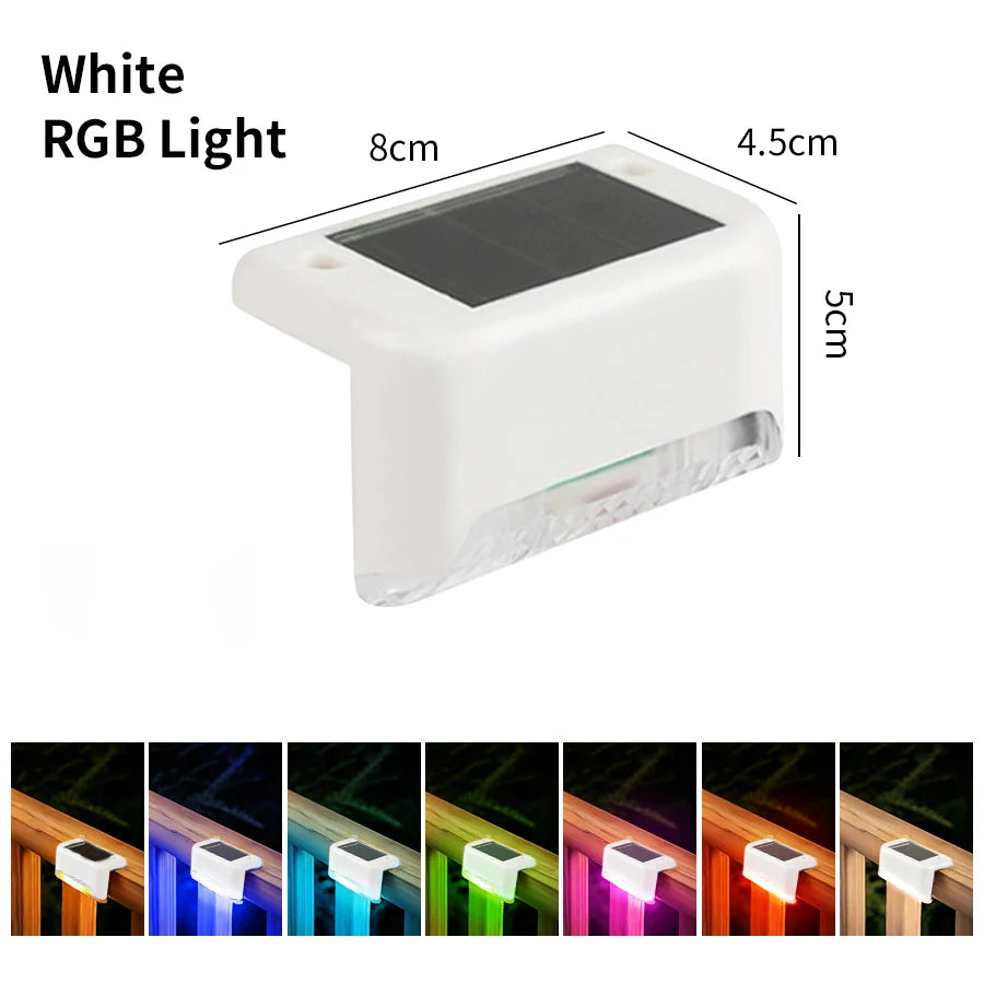 éclairage solaire moderne escalier autoinstallation led panneau solaire adhésif noir blanc lumineux minimaliste
