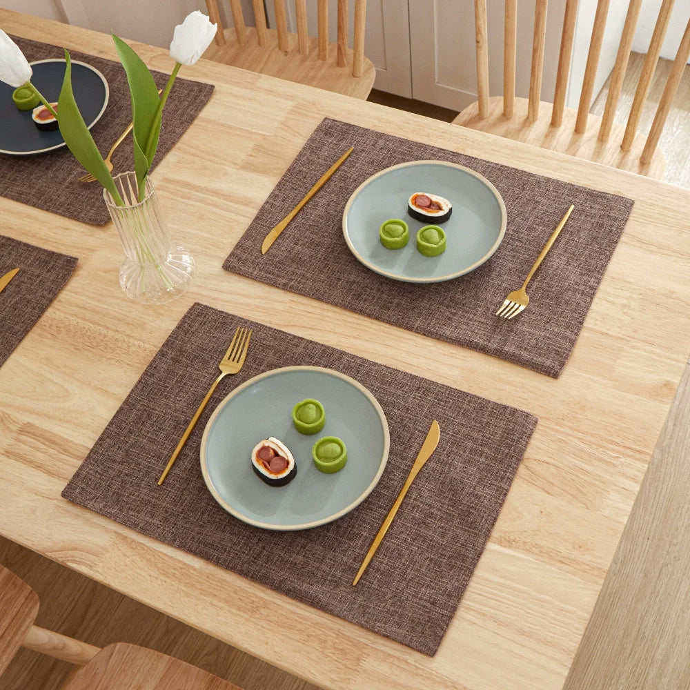 serviettes table lin classiques opaques beige gris noir vert rose bleu respectueuses l'environnement