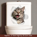 sticker mural 3d chaton orange gris opale adhésif salle bain décoration animaux