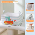 paniers rangement pliant tissu lin motif animaux moderne poignées corde rangement jouets chambre