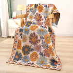 serviette bain multi couches imprimée double face moderne fleurs animaux papillons multicolore opaque années