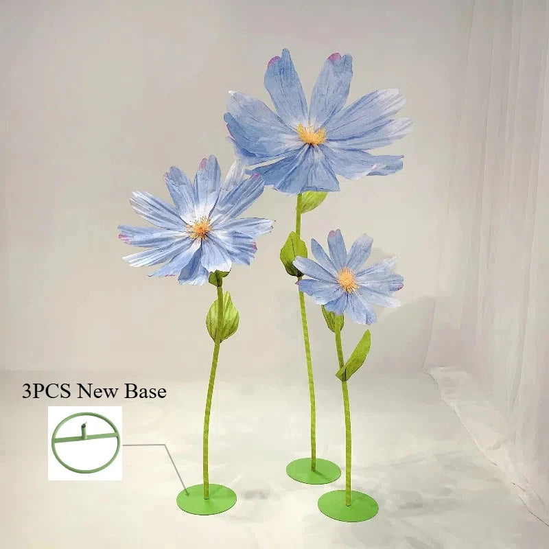fleurs artificielles papier grandes marguerites décoration mariage anniversaire événements transparentes moderne minimaliste