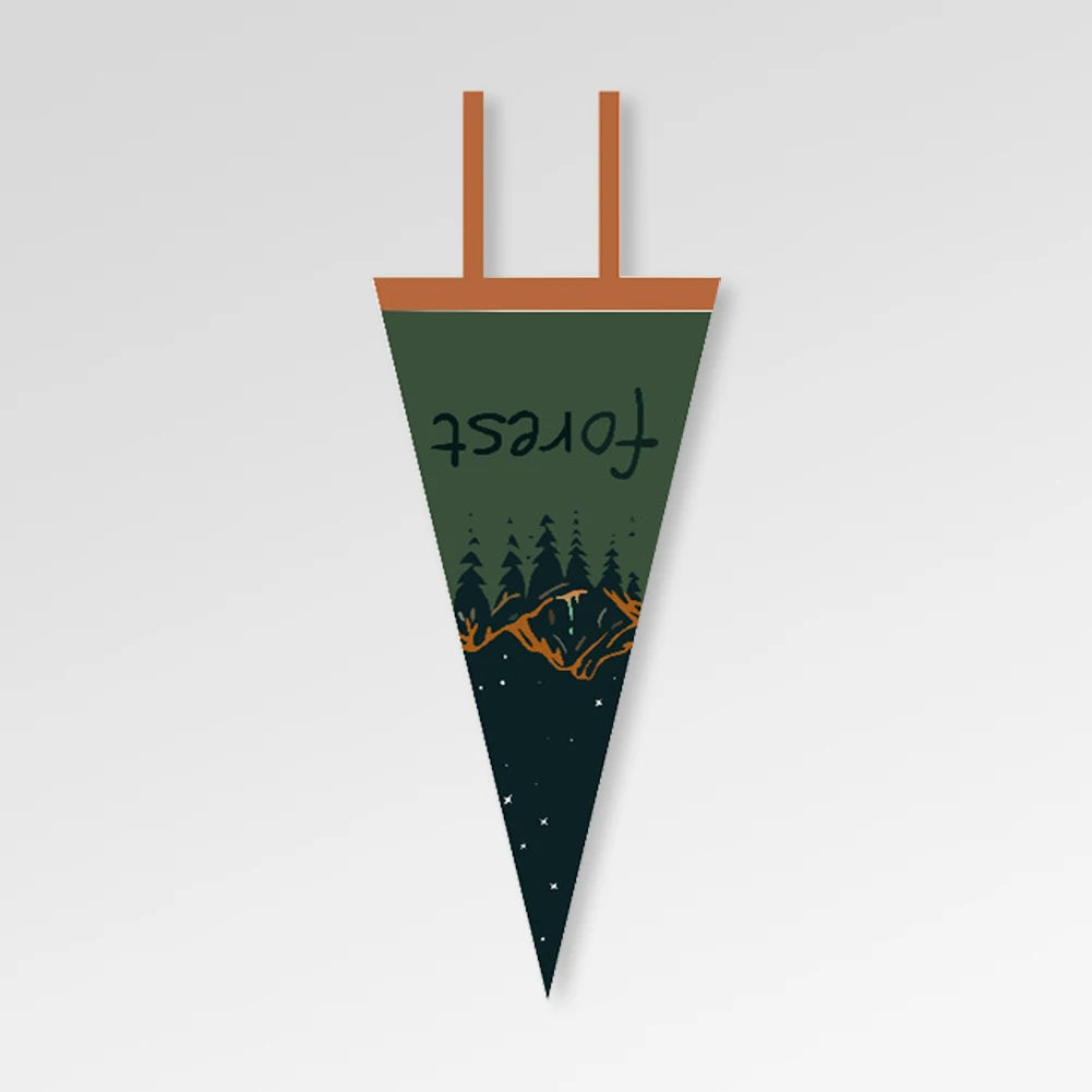 drapeaux camping extérieur felt wool bleu noir vert clips graphiques vintage naturellements motifs