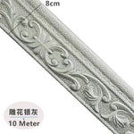 ruban decoratif autoadhesif or argent blanc ornements floraux classique 10m 8cm stickers murals