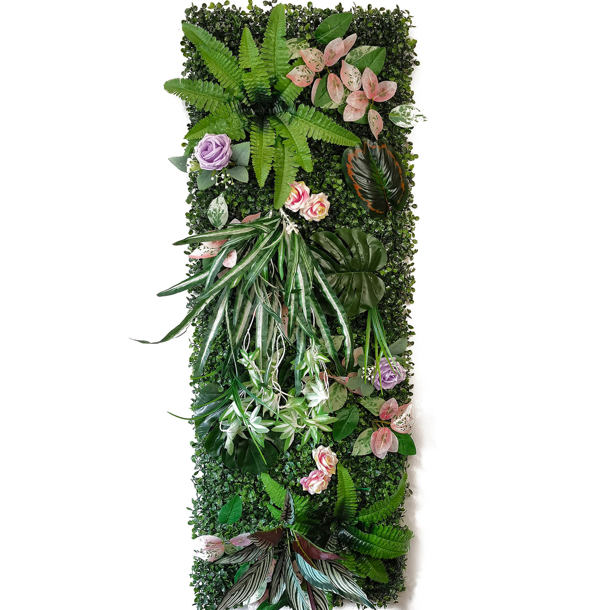 plantes artificielles murales herbe feuilles fleurs roses modernes extérieures festiveDecoration