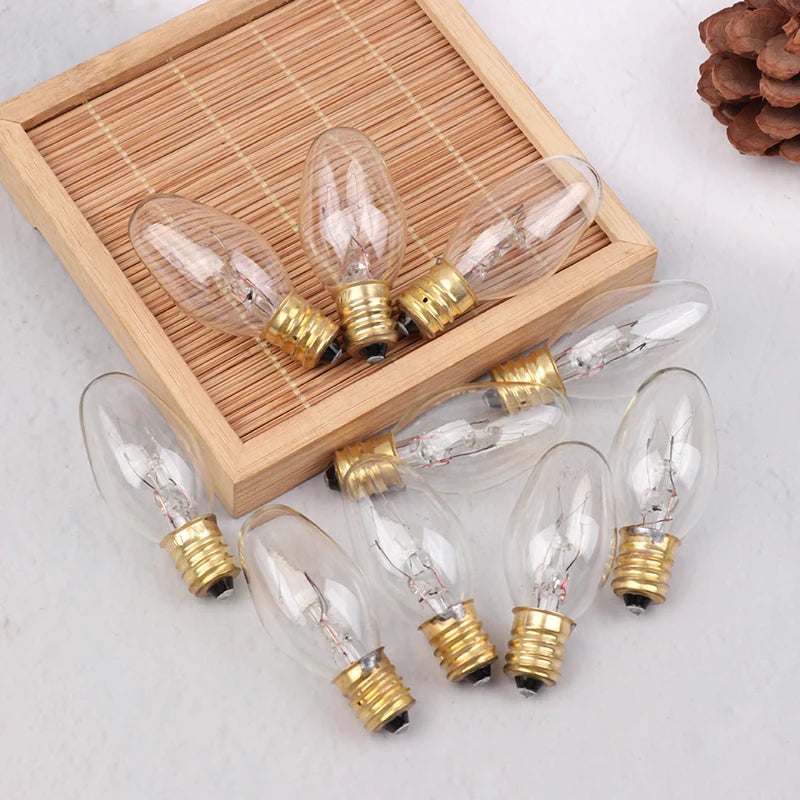 ampoules incandescence transparentes classiques 7w très lumineuses base dorée filament visible echangement facile 10pieces