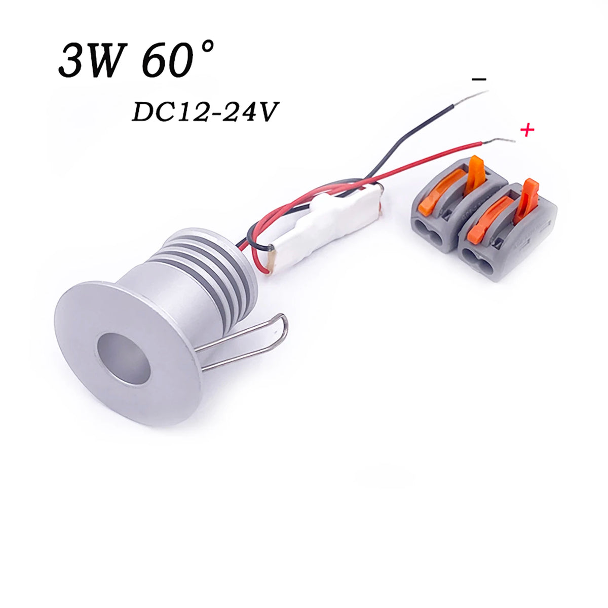 projecteur led argenté moderne 3w 24v 100d câbles noirs rouges éclairageintérieur extérieur mur