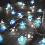 guirlande lumineuse fleurs rose blanc rouge bleu moderne modes éclairage usb batterie