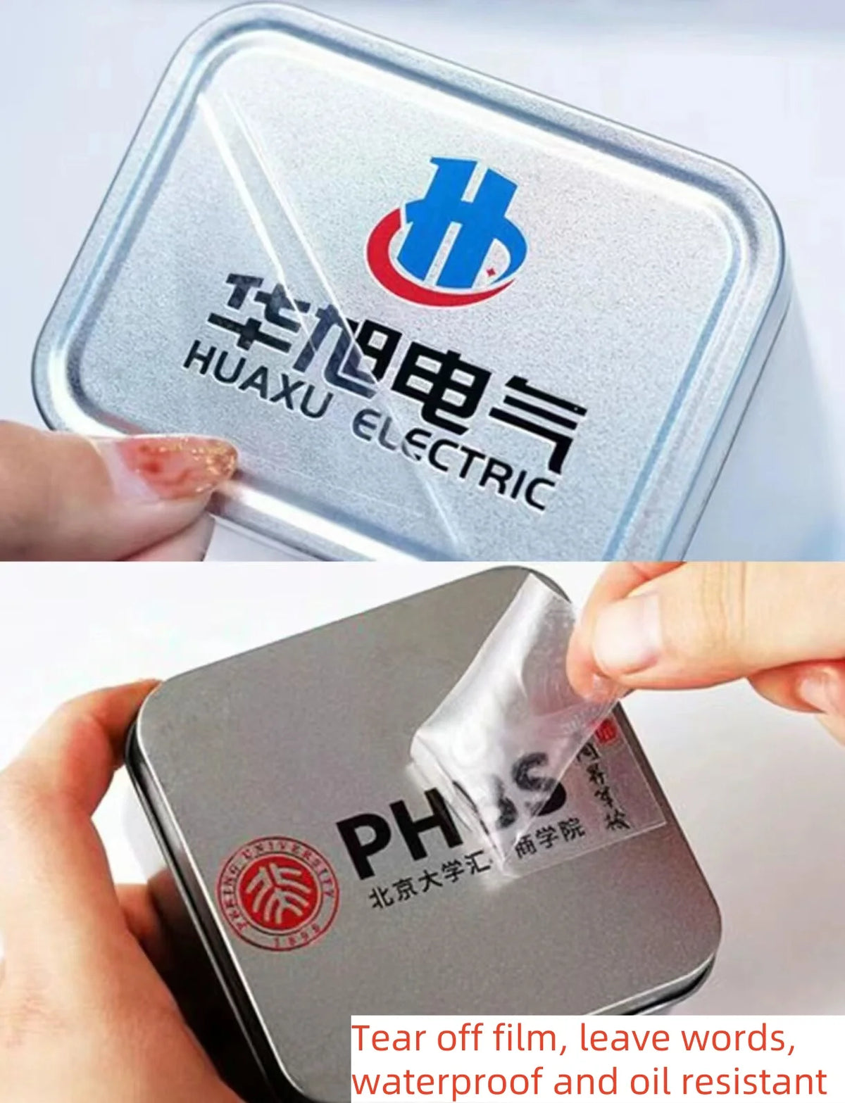 stickers transferts uv transparents logo moderne adhésifs vinyle imprimés personnalisables étiquettes cristal vinyle holographiques