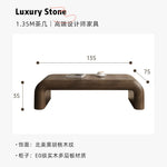 table basse moderne minimaliste bois massif marron foncé salon décoration artistique