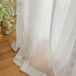 rideau blanc moderne tulle translucide fines rayures décoration maison