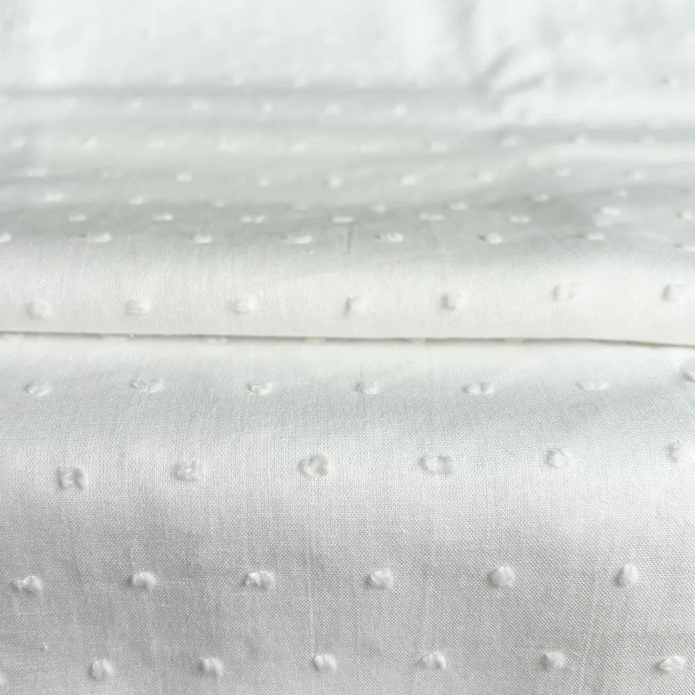 tissu coton noir blanc rose clair motif points rond opacité texturé décoration textile maison